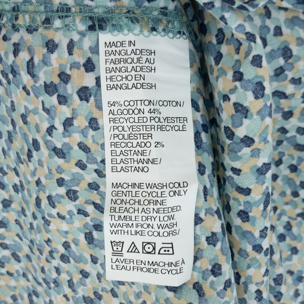 Van Heusen Button Up Mens Large Blue Stain Shield Slim Fit Short Sleeve Shirt - Picture 8 of 13